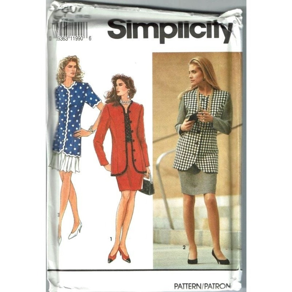 Simplicity Sewing Pattern 7607 Skirt Straight or Flounce Jacket Sz 18-22 UNCUT